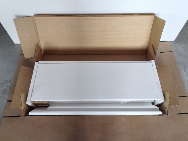 English Elm 29.53" Matte Finish Slim Wood Console Table with Drawers Open Shelf Entryway Hallway White W808P475144