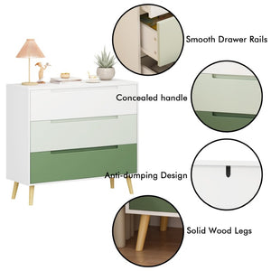 English Elm Dcw26010-S Sage Green 3 Drawer Compact Dresser with Euro Glides for Nursery Rooms W808P475145