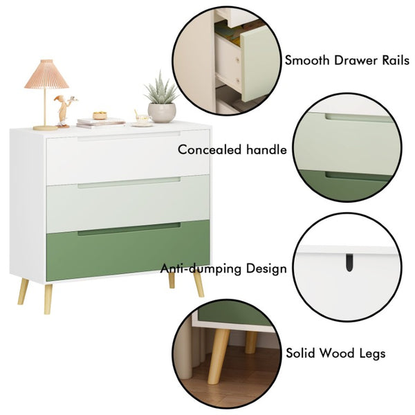 English Elm Dcw26010-S Sage Green 3 Drawer Compact Dresser with Euro Glides for Nursery Rooms W808P475145