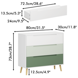 English Elm Dcw26010-S Sage Green 3 Drawer Compact Dresser with Euro Glides for Nursery Rooms W808P475145