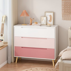 English Elm Dcw26010-P Three Drawer Pink Dresser with Euro Glides for Nursery or Kids Bedroom W808P475146
