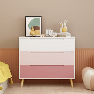 English Elm Dcw26010-P Three Drawer Pink Dresser with Euro Glides for Nursery or Kids Bedroom W808P475146