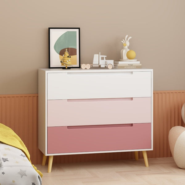 English Elm Dcw26010-P Three Drawer Pink Dresser with Euro Glides for Nursery or Kids Bedroom W808P475146