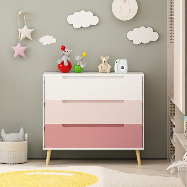 English Elm Dcw26010-P Three Drawer Pink Dresser with Euro Glides for Nursery or Kids Bedroom W808P475146