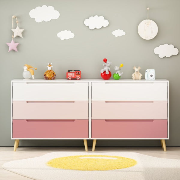 English Elm Dcw26010-P Three Drawer Pink Dresser with Euro Glides for Nursery or Kids Bedroom W808P475146