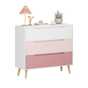 English Elm Dcw26010-P Three Drawer Pink Dresser with Euro Glides for Nursery or Kids Bedroom W808P475146