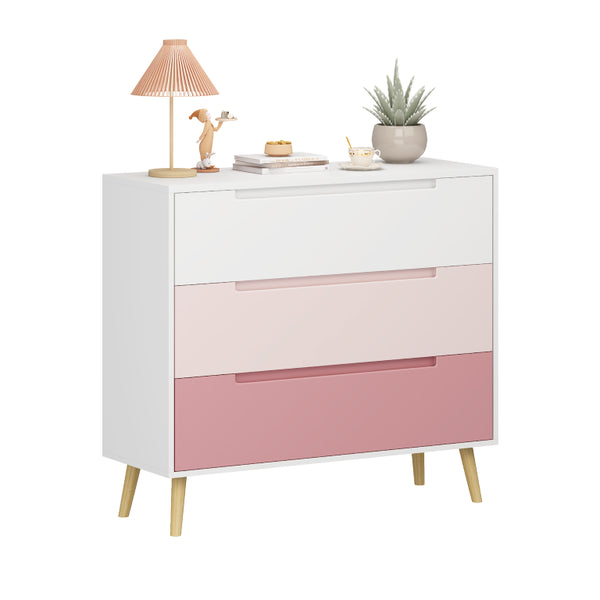 English Elm Dcw26010-P Three Drawer Pink Dresser with Euro Glides for Nursery or Kids Bedroom W808P475146