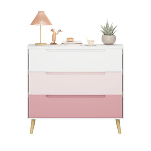 English Elm Dcw26010-P Three Drawer Pink Dresser with Euro Glides for Nursery or Kids Bedroom W808P475146