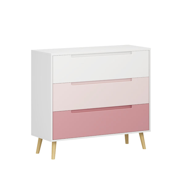 English Elm Dcw26010-P Three Drawer Pink Dresser with Euro Glides for Nursery or Kids Bedroom W808P475146