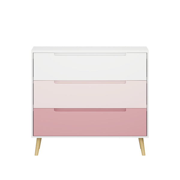 English Elm Dcw26010-P Three Drawer Pink Dresser with Euro Glides for Nursery or Kids Bedroom W808P475146
