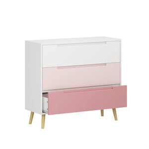 English Elm Dcw26010-P Three Drawer Pink Dresser with Euro Glides for Nursery or Kids Bedroom W808P475146
