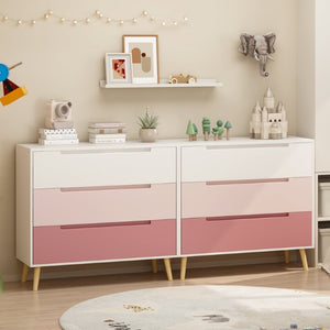 English Elm Dcw26010-P Three Drawer Pink Dresser with Euro Glides for Nursery or Kids Bedroom W808P475146