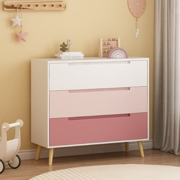 English Elm Dcw26010-P Three Drawer Pink Dresser with Euro Glides for Nursery or Kids Bedroom W808P475146