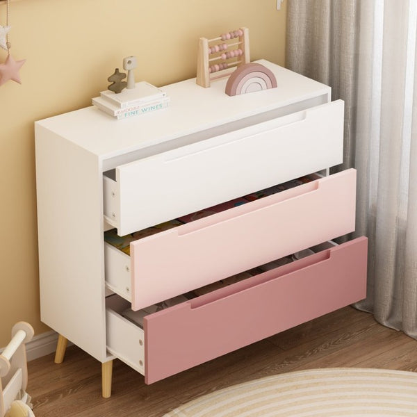English Elm Dcw26010-P Three Drawer Pink Dresser with Euro Glides for Nursery or Kids Bedroom W808P475146