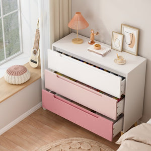 English Elm Dcw26010-P Three Drawer Pink Dresser with Euro Glides for Nursery or Kids Bedroom W808P475146