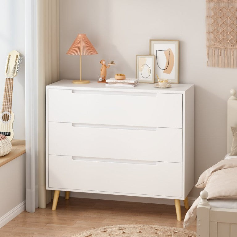 English Elm Dcw26010-W Three Drawer White Dresser with Euro Glides for Kids or Guest Rooms W808P475147