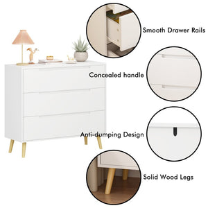 English Elm Dcw26010-W Three Drawer White Dresser with Euro Glides for Kids or Guest Rooms W808P475147