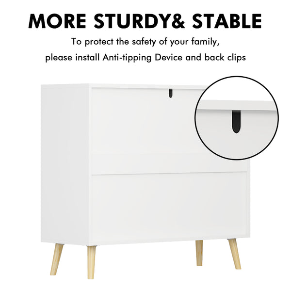 English Elm Dcw26010-W Three Drawer White Dresser with Euro Glides for Kids or Guest Rooms W808P475147