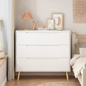 English Elm Dcw26010-W Three Drawer White Dresser with Euro Glides for Kids or Guest Rooms W808P475147