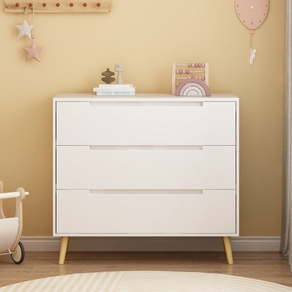 English Elm Dcw26010-W Three Drawer White Dresser with Euro Glides for Kids or Guest Rooms W808P475147