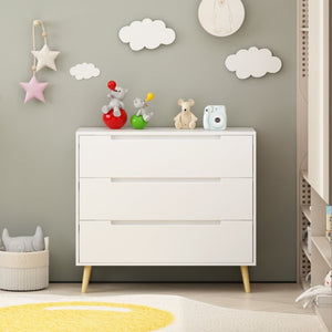 English Elm Dcw26010-W Three Drawer White Dresser with Euro Glides for Kids or Guest Rooms W808P475147
