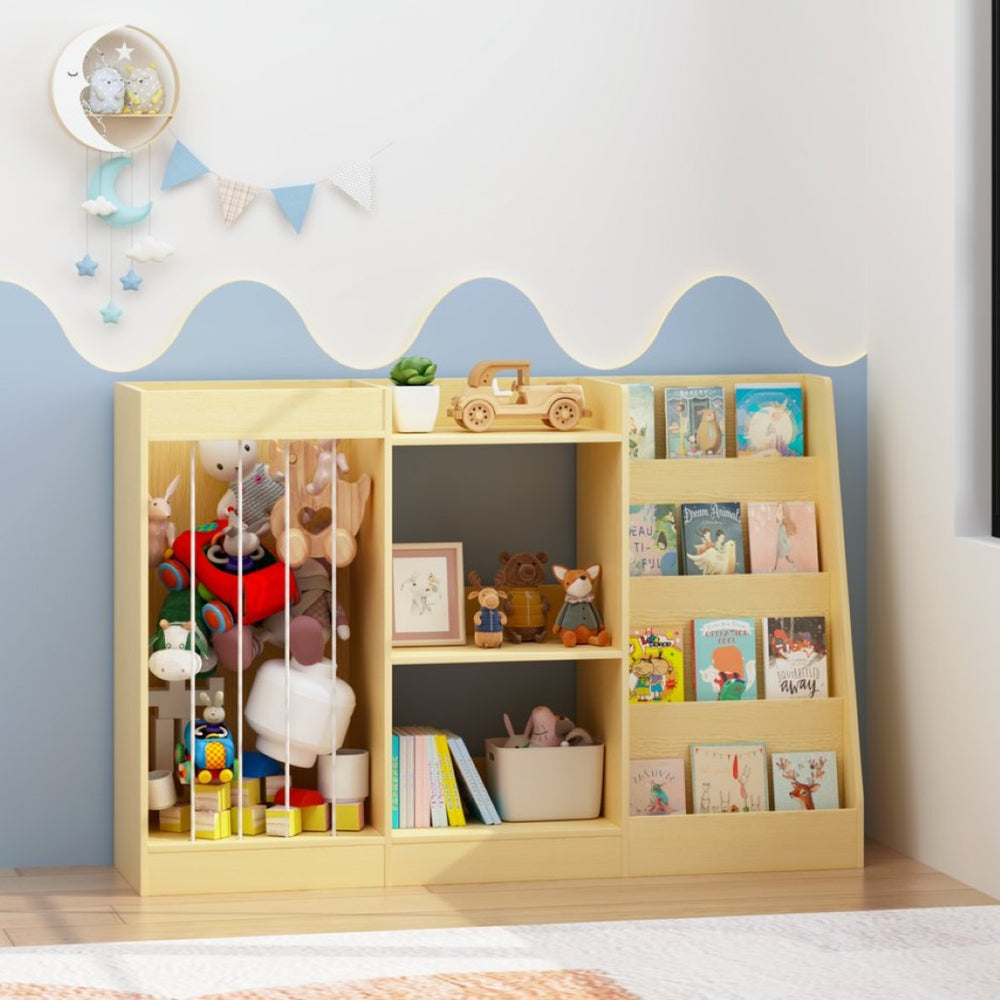 English Elm 3-In-1 Kids Montessori Bookshelf with Toy and Stuffed Animal Storage for Nursery Playroom W808P477205