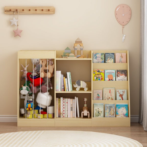 English Elm 3-In-1 Kids Montessori Bookshelf with Toy and Stuffed Animal Storage for Nursery Playroom W808P477205