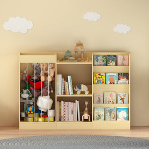 English Elm 3-In-1 Kids Montessori Bookshelf with Toy and Stuffed Animal Storage for Nursery Playroom W808P477205