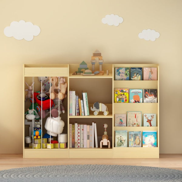 English Elm 3-In-1 Kids Montessori Bookshelf with Toy and Stuffed Animal Storage for Nursery Playroom W808P477205