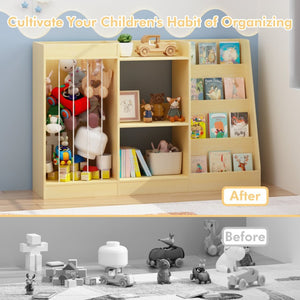 English Elm 3-In-1 Kids Montessori Bookshelf with Toy and Stuffed Animal Storage for Nursery Playroom W808P477205