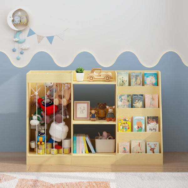 English Elm 3-In-1 Kids Montessori Bookshelf with Toy and Stuffed Animal Storage for Nursery Playroom W808P477205