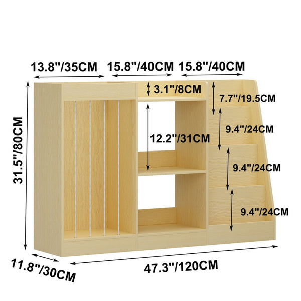 English Elm 3-In-1 Kids Montessori Bookshelf with Toy and Stuffed Animal Storage for Nursery Playroom W808P477205
