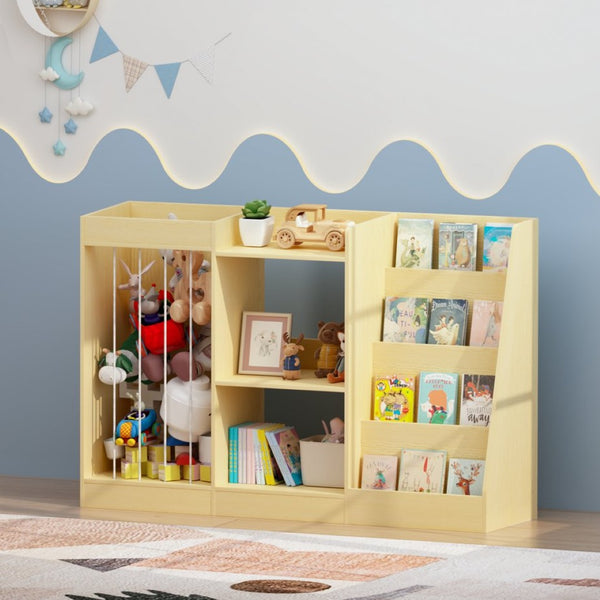 English Elm 3-In-1 Kids Montessori Bookshelf with Toy and Stuffed Animal Storage for Nursery Playroom W808P477205