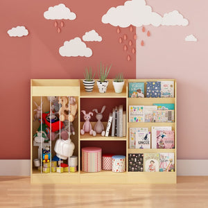 English Elm 3-In-1 Kids Montessori Bookshelf with Toy and Stuffed Animal Storage for Nursery Playroom W808P477205