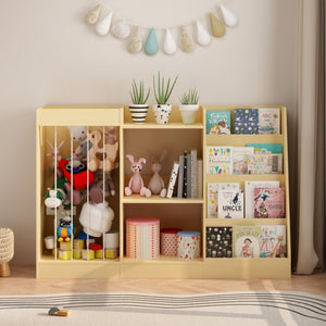 English Elm 3-In-1 Kids Montessori Bookshelf with Toy and Stuffed Animal Storage for Nursery Playroom W808P477205
