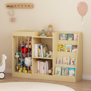 English Elm 3-In-1 Kids Montessori Bookshelf with Toy and Stuffed Animal Storage for Nursery Playroom W808P477205