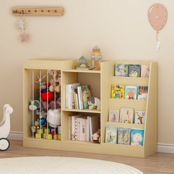 English Elm 3-In-1 Kids Montessori Bookshelf with Toy and Stuffed Animal Storage for Nursery Playroom W808P477205
