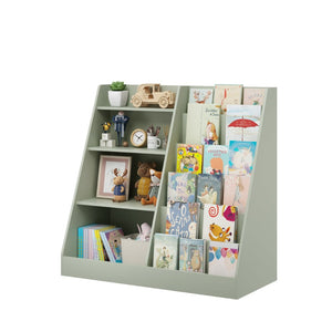 English Elm Kids Four Tier MDF Bookcase with Toy Storage Bins for Nursery and Playroom W808P478072