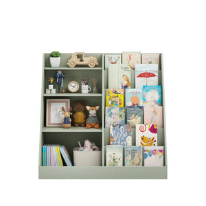English Elm Kids Four Tier MDF Bookcase with Toy Storage Bins for Nursery and Playroom W808P478072