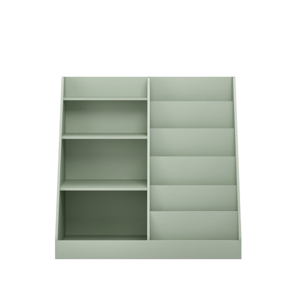 English Elm Kids Four Tier MDF Bookcase with Toy Storage Bins for Nursery and Playroom W808P478072