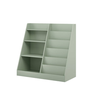 English Elm Kids Four Tier MDF Bookcase with Toy Storage Bins for Nursery and Playroom W808P478072