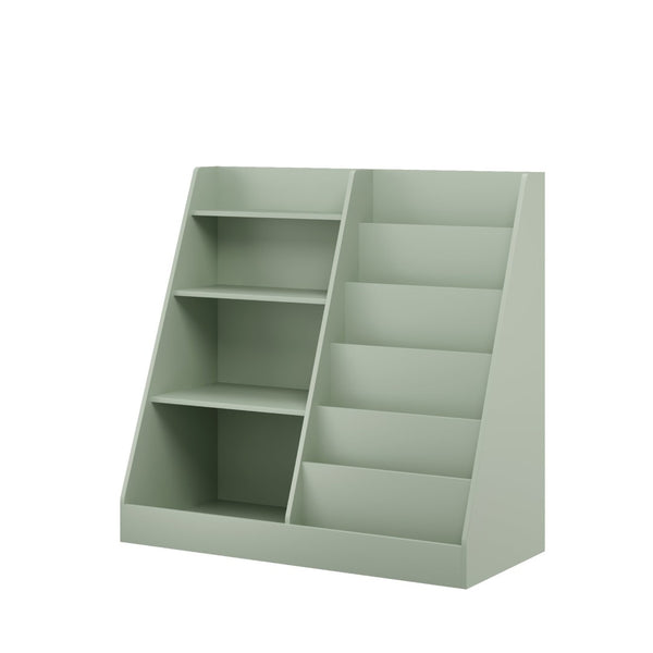 English Elm Kids Four Tier MDF Bookcase with Toy Storage Bins for Nursery and Playroom W808P478072