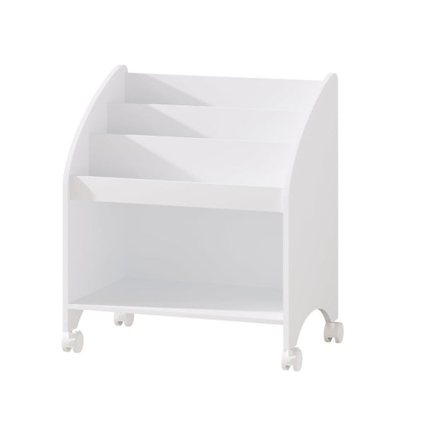 English Elm Kids Rolling Front Display Bookcase 3 Tier MDF Organizer for Playroom and Nursery W808P478304