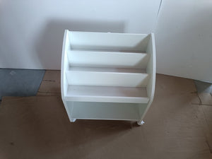English Elm Kids Rolling Front Display Bookcase 3 Tier MDF Organizer for Playroom and Nursery W808P478304