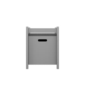 English Elm Kids Toy Chest with Cushioned Bench Seat Safety Hinge MDF Storage for Playroom Gray W808P486075