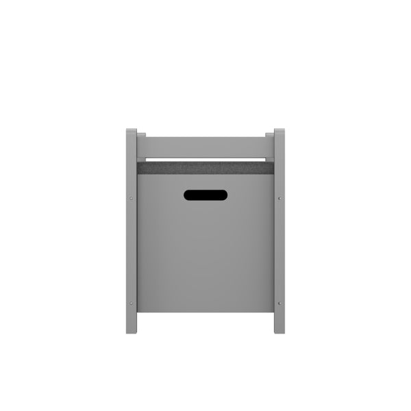 English Elm Kids Toy Chest with Cushioned Bench Seat Safety Hinge MDF Storage for Playroom Gray W808P486075