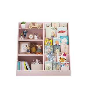 English Elm New Kids Four Tier Wooden Bookcase with Toy Bin Organizer for Nursery Playroom W808P488882
