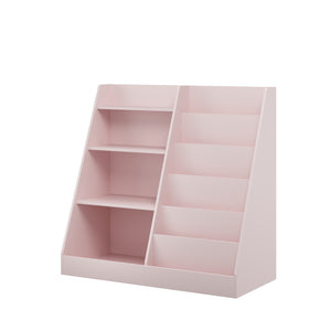 English Elm New Kids Four Tier Wooden Bookcase with Toy Bin Organizer for Nursery Playroom W808P488882