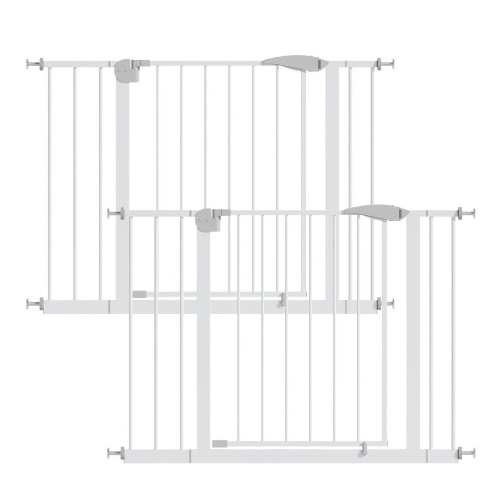 English Elm 2 Pack Steel Pressure Mounted Baby Gates Walk Through Door for Stairs and Doorways W808P489730