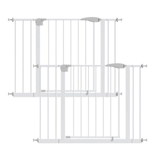 English Elm 2 Pack Steel Pressure Mounted Baby Gates Walk Through Door for Stairs and Doorways W808P489730